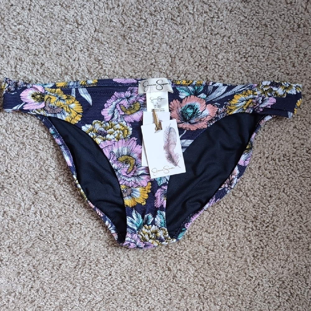 Jessica Simpson Blue and Purple Bikini with Side Ties